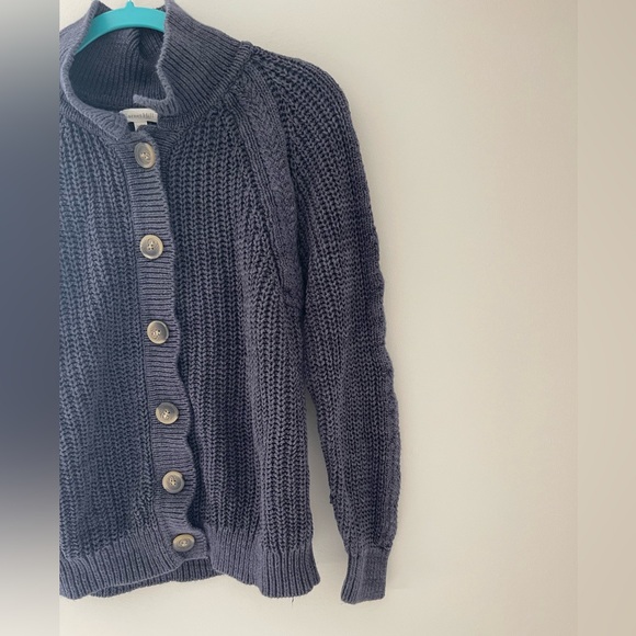 Garnet Hill Deep Purple Women's Cardigan - Picture 2 of 6